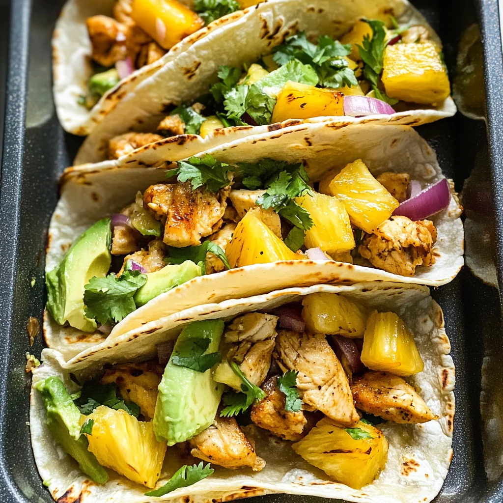 One-Pan Chicken and Pineapple Tacos