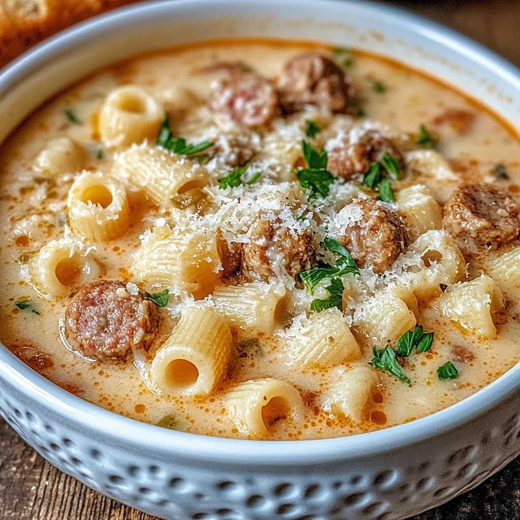 Parmesan Italian Sausage Ditalini Soup
