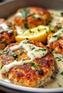 Salmon Patties with Creamy Lemon-Garlic Sauce