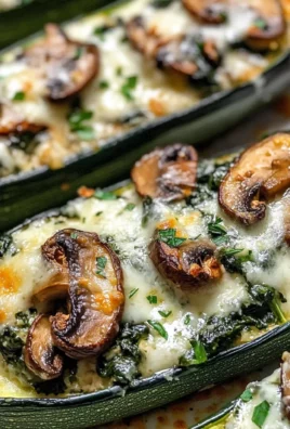 Spinach, Mushroom, and Ricotta Stuffed Zucchini Boats