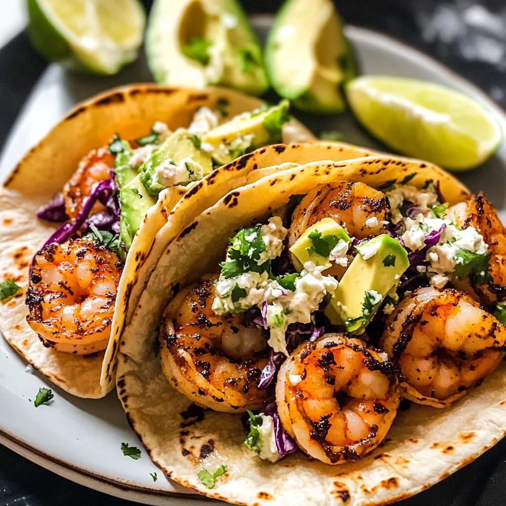 Cilantro Lime Shrimp Tacos with Creamy Slaw