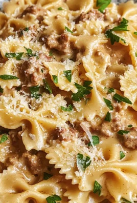 Creamy Parmesan Garlic Beef Bowtie Pasta