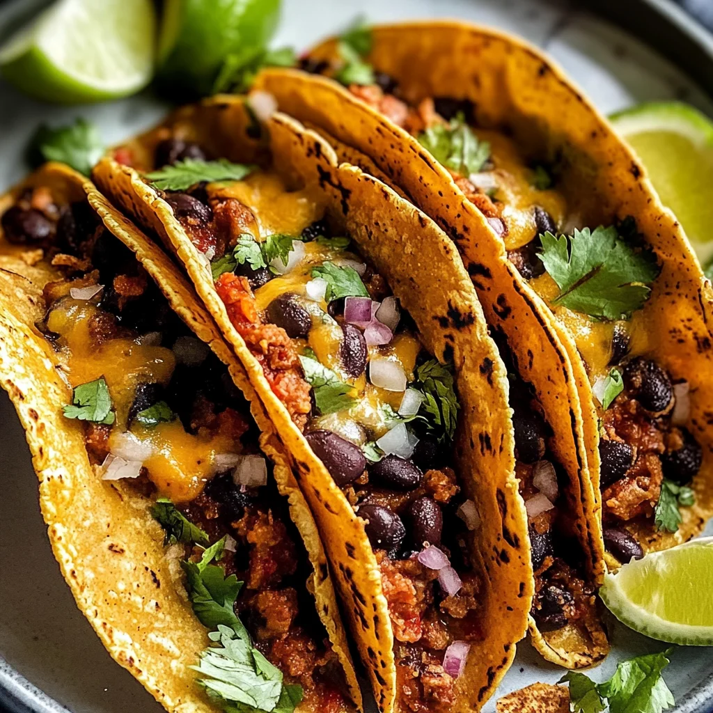 Crispy Sheet Pan Black Bean Tacos (Vegetarian)