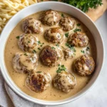 Crockpot Swedish Meatballs with Creamy Gravy