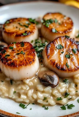 Easy Seared Scallops with Mushroom Risotto