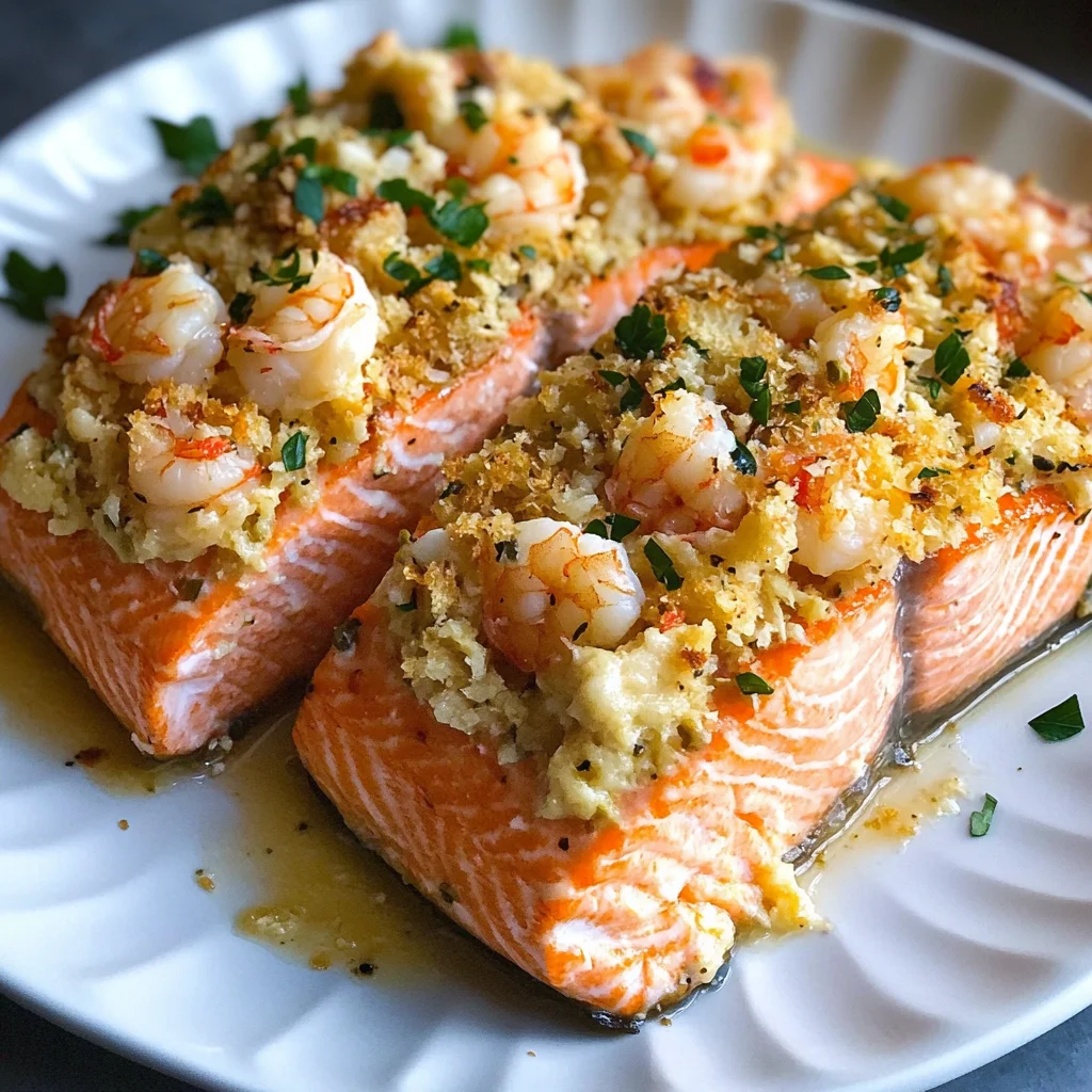 Elegant Crab Shrimp Stuffed Salmon
