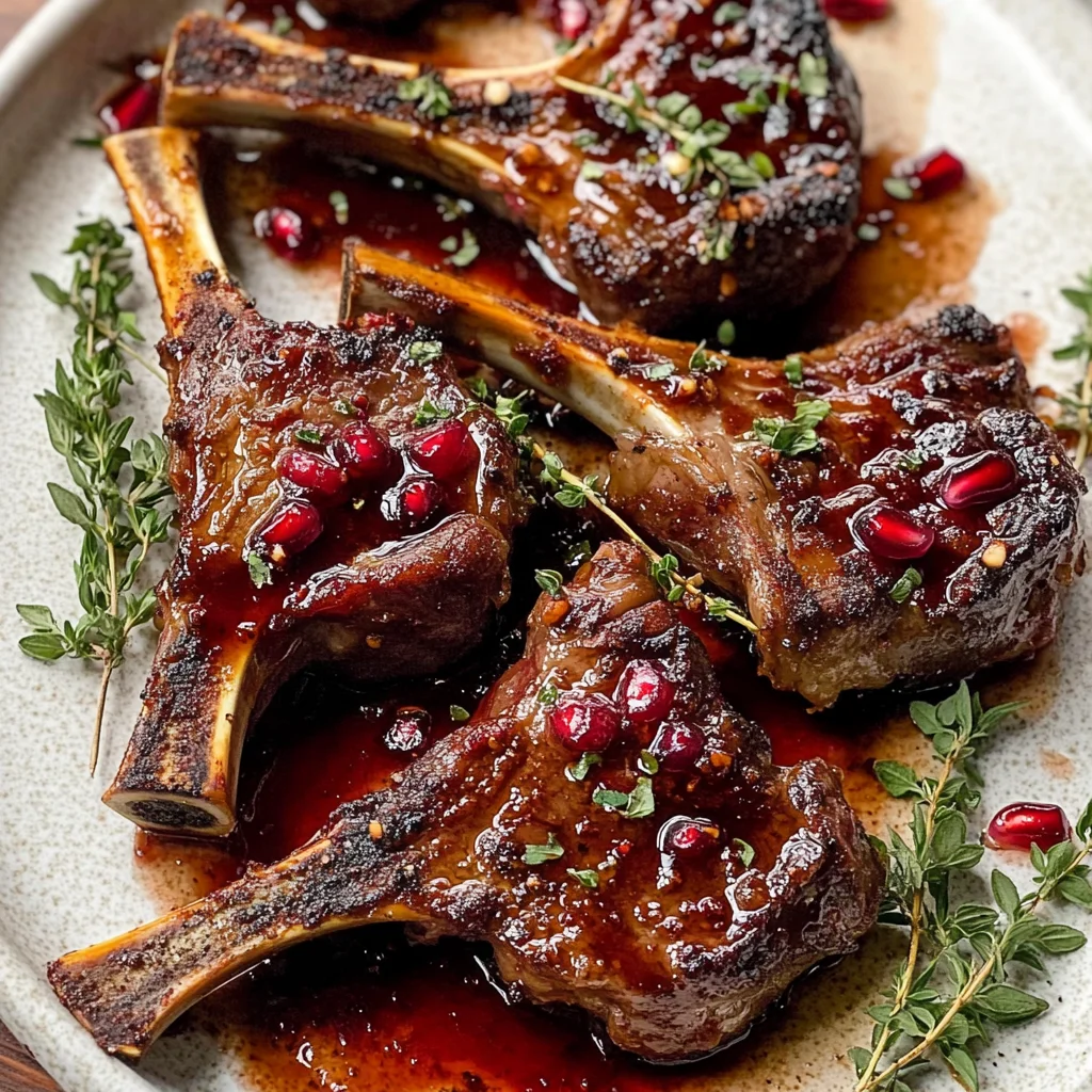 Fancy Pomegranate Lamb Chops
