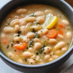 Greek White Bean Soup With Garlic & Lemon
