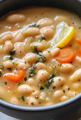 Greek White Bean Soup With Garlic & Lemon