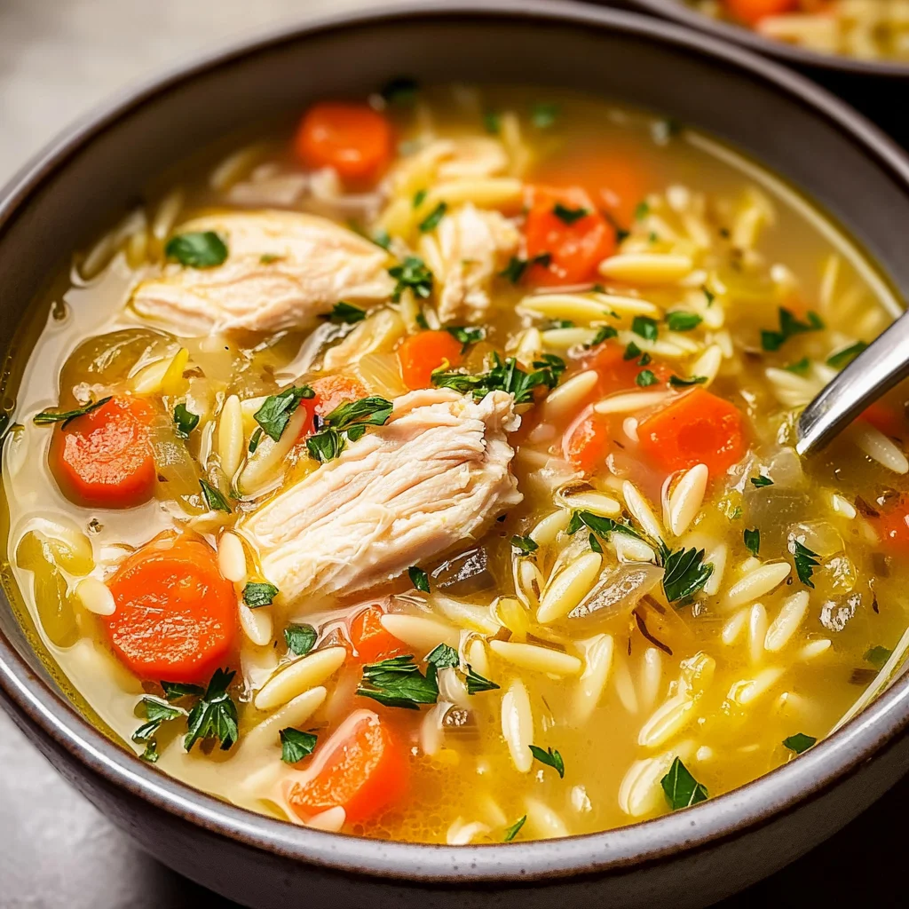 Lemon Chicken Orzo Soup