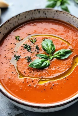 Roasted Tomato Soup with Fresh Tomatoes and Basil