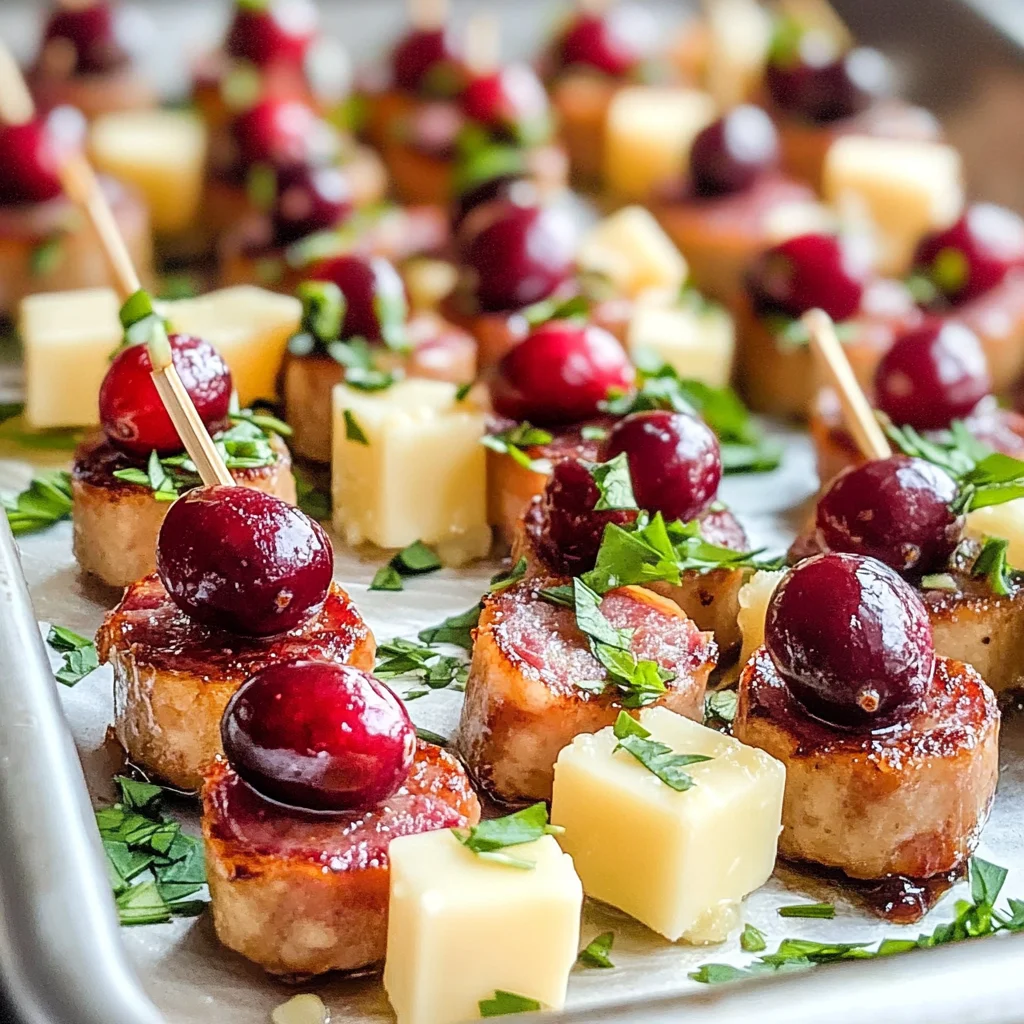 Sheet Pan Smoked Sausage Cranberry Bites