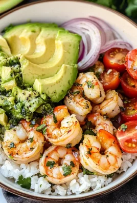 Zesty Shrimp & Avocado Rice Bowls with Cilantro Lime Sauce
