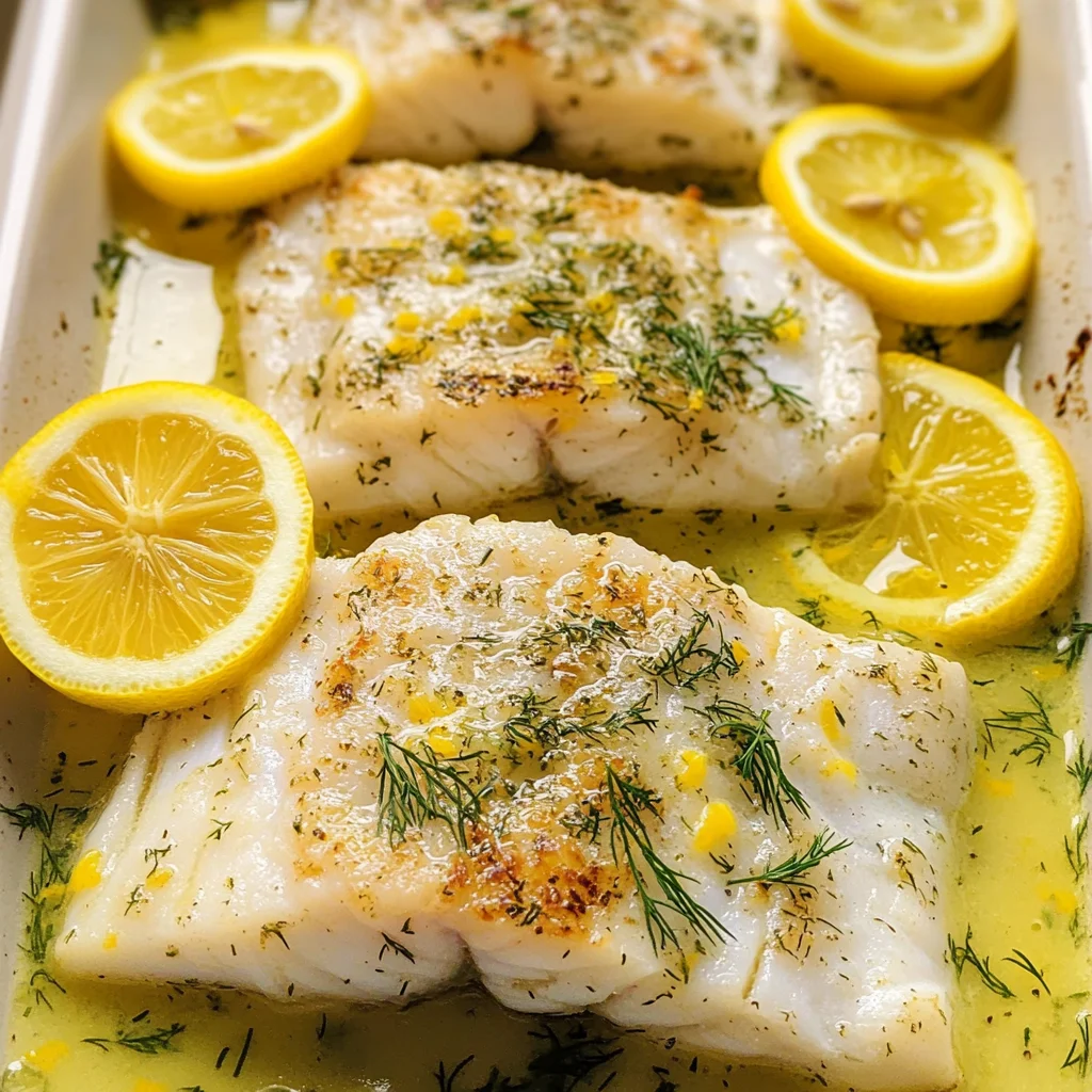 Baked Cod with Lemon-Dill Sauce