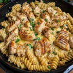 Cheesy Cajun Garlic Chicken Rotini Skillet Recipe