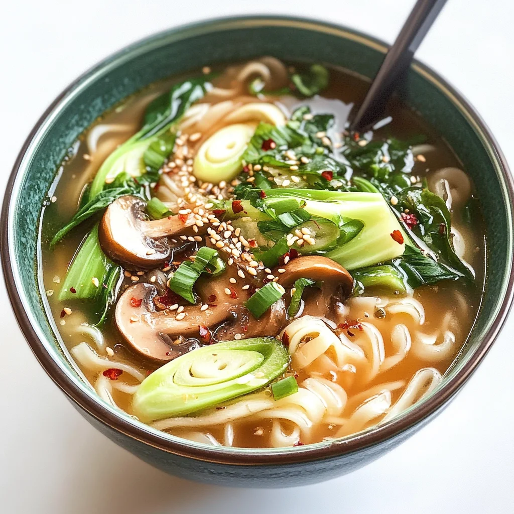 Ginger Garlic Noodle Soup with Bok Choy