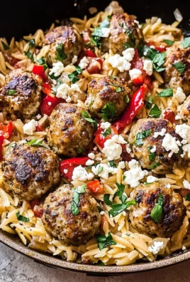 Greek Meatballs and Orzo Skillet