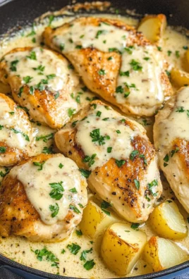 High-Protein Creamy Garlic Cheesy Chicken & Potatoes