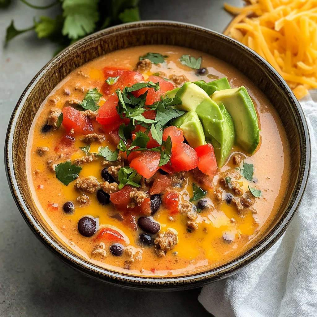 High Protein Creamy Taco Soup