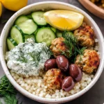 Mediterranean Bowl With Turkey Meatballs