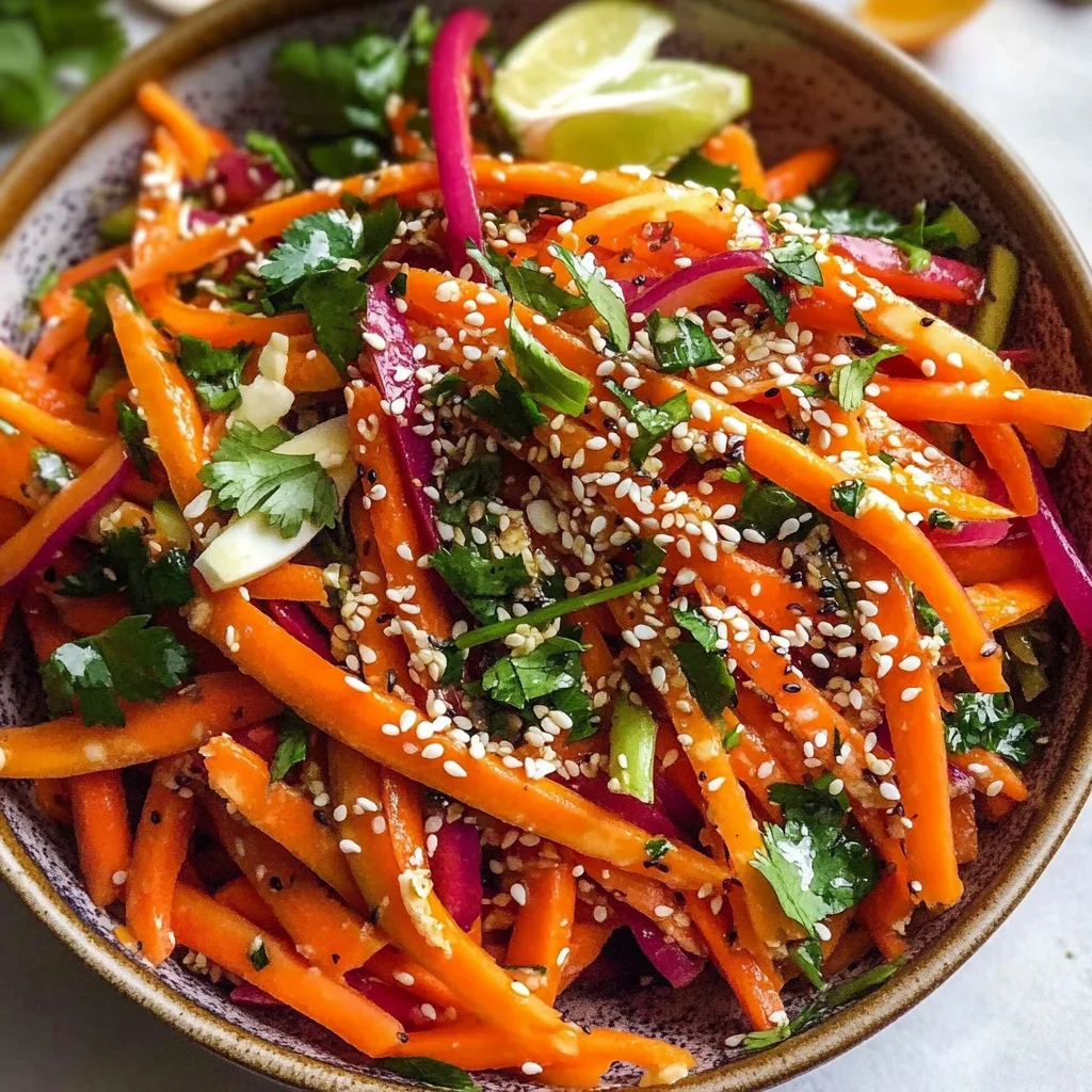 Shaved Rainbow Carrot Sesame Salad