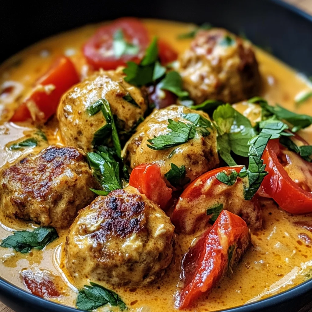 Thai Chicken Meatballs in Coconut Curry