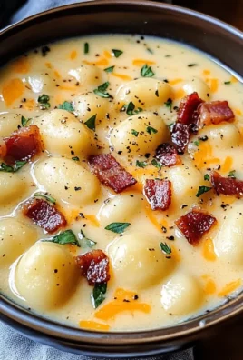 turkey Bacon Cheddar Gnocchi Soup