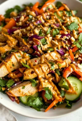 Crunchy Thai Chicken Salad with Peanut Dressing
