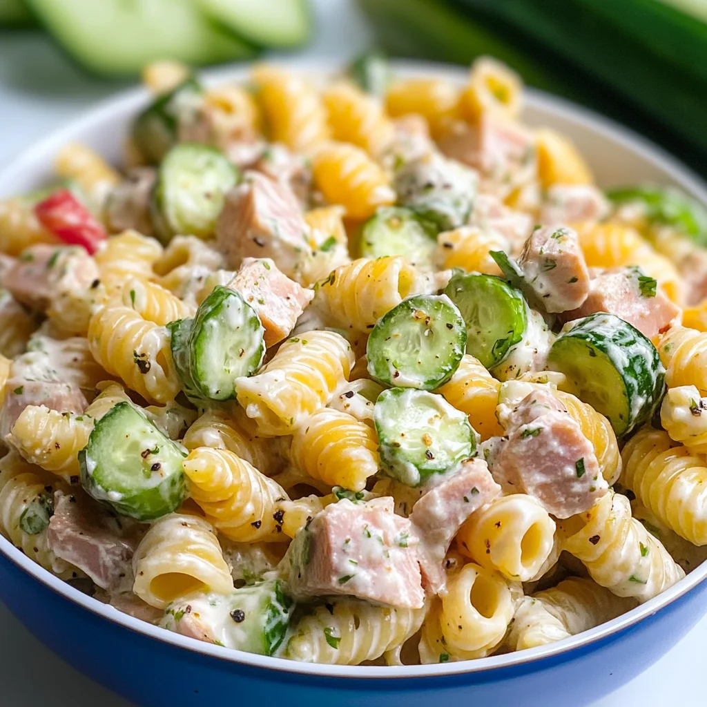 Dill Pickle Tuna Pasta Salad