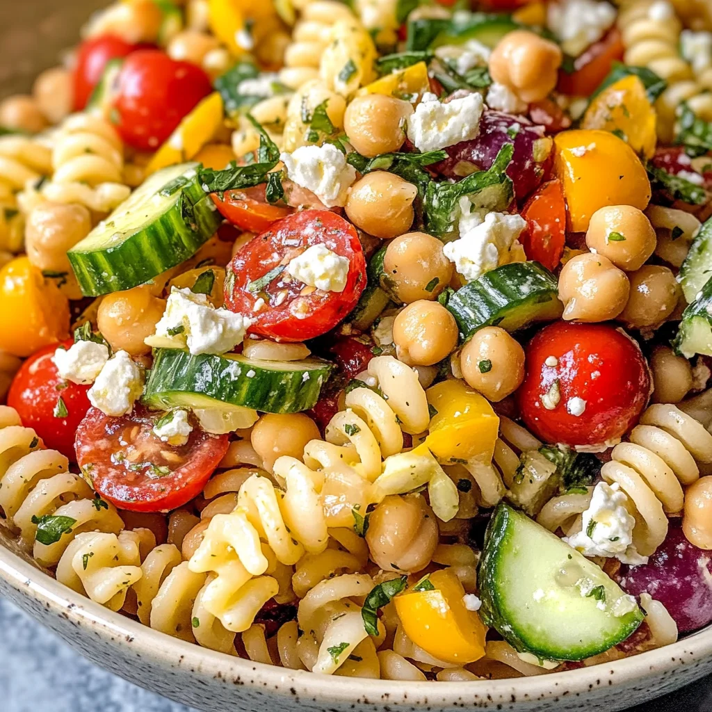 Greek Chickpea Pasta Salad (Gluten-Free)