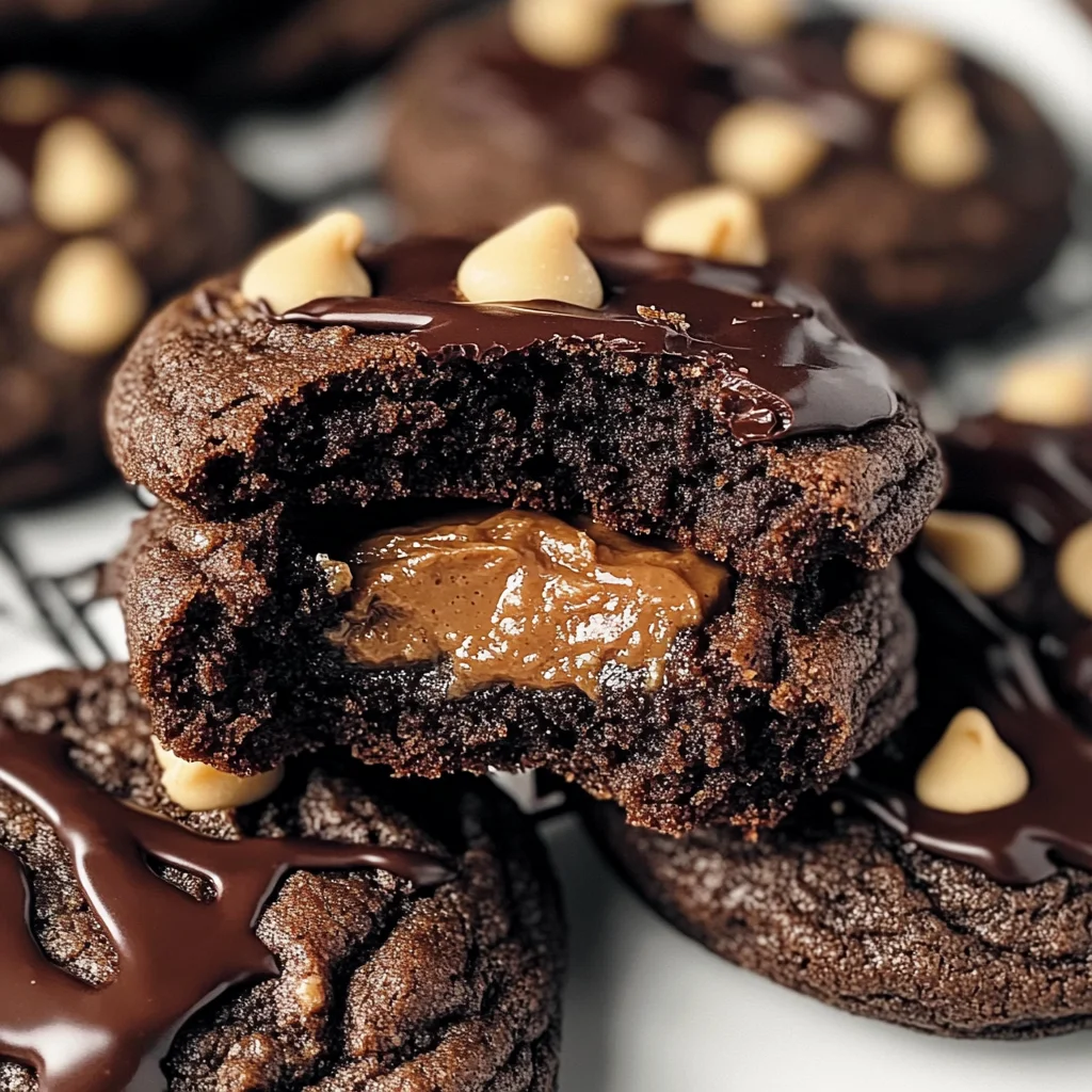 Peanut Butter Stuffed Chocolate Cookies