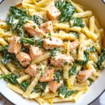 Quick Salmon & Spinach Pasta