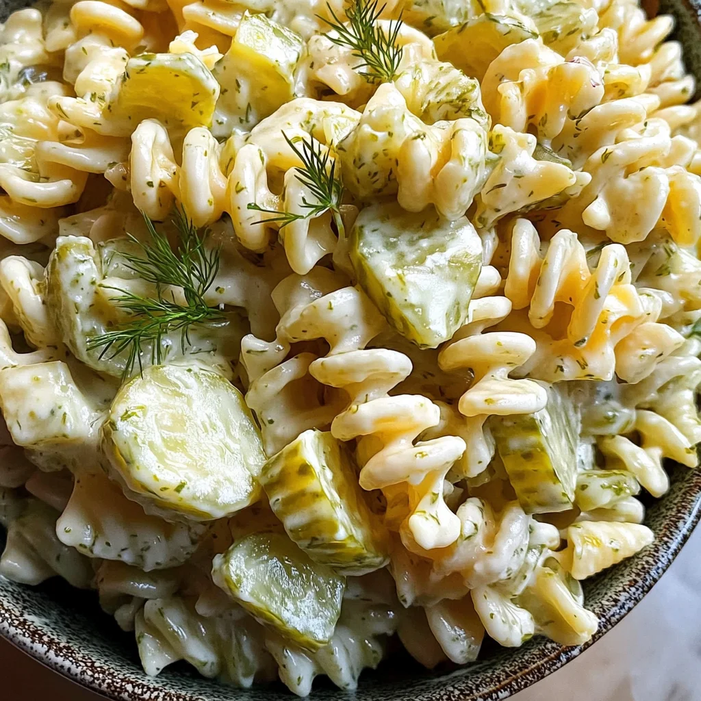 Simple Dill Pickle Pasta Salad