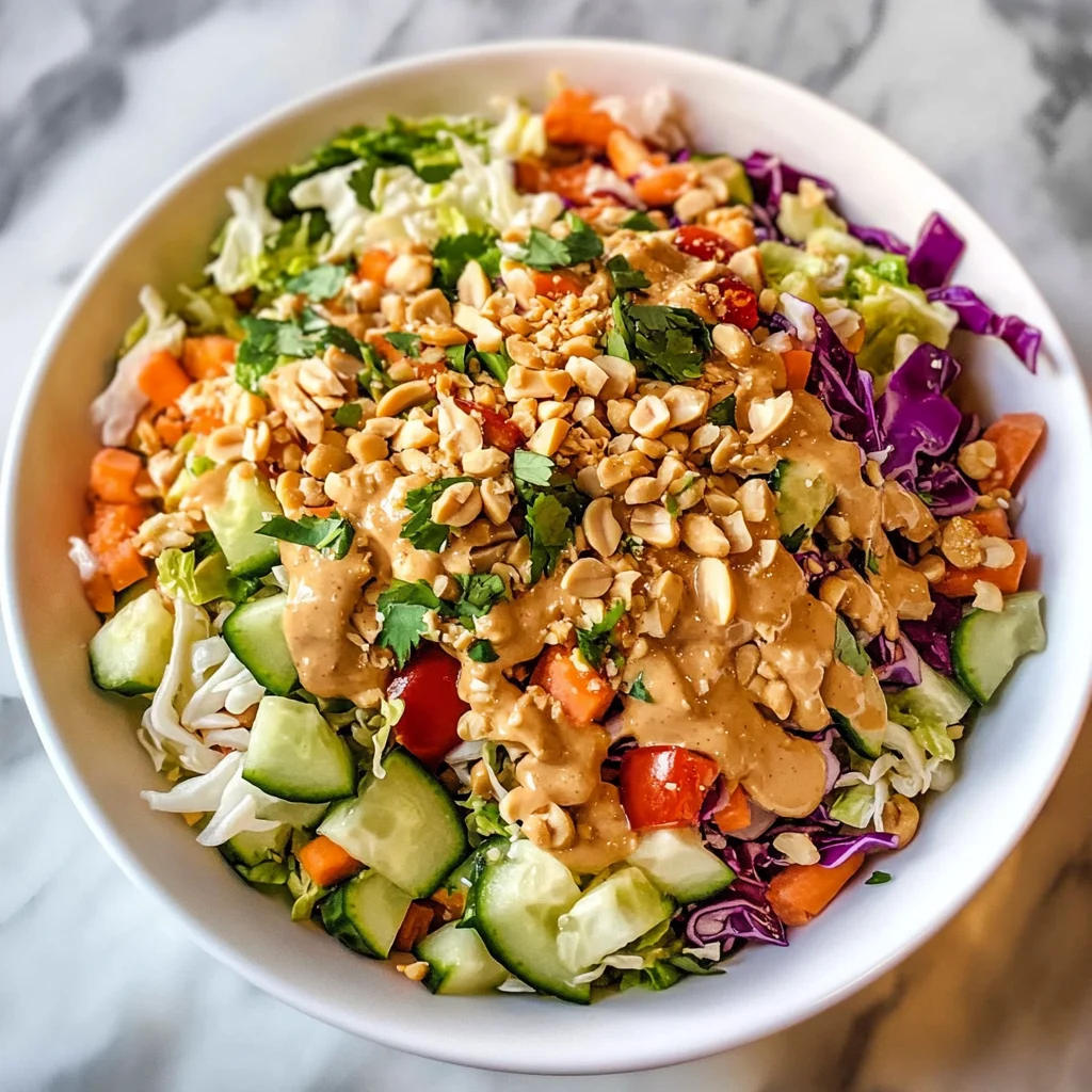 Thai Crunch Salad CPK Copycat (with peanut ginger sauce)
