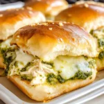 Cheesy Garlic Pesto Chicken Sliders