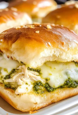 Cheesy Garlic Pesto Chicken Sliders