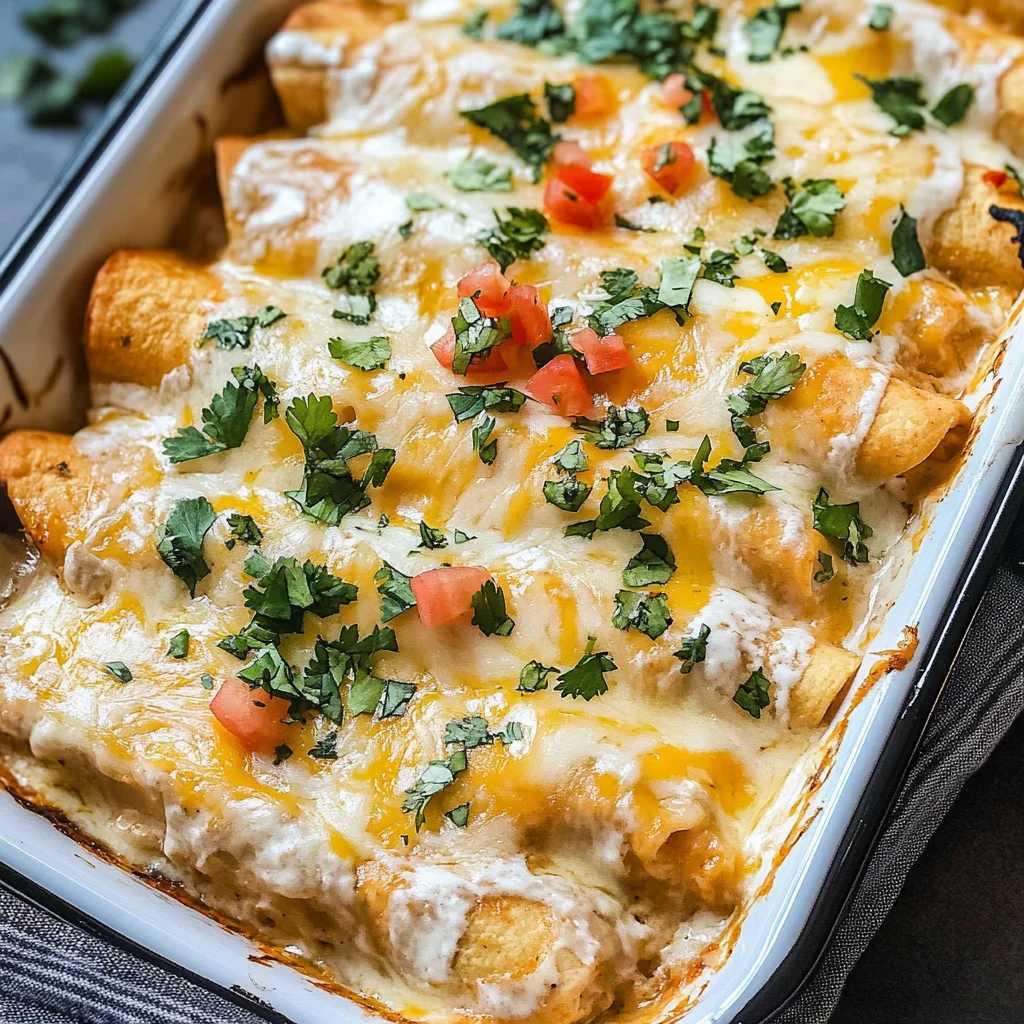 Chicken Enchiladas with Sour Cream White Sauce