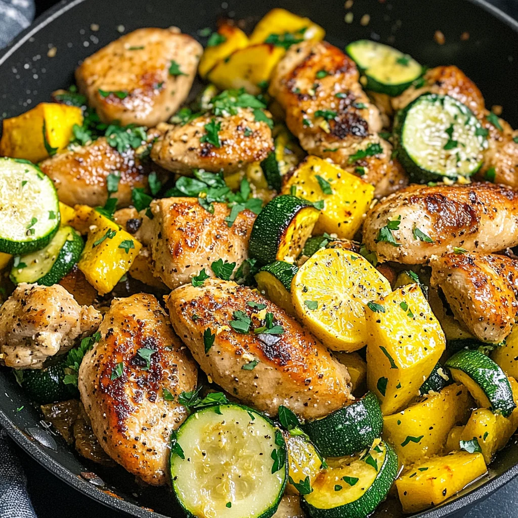 Healthy Chicken Breast with Zucchini and Squash