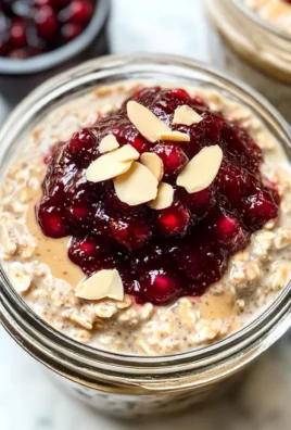 Healthy Overnight Oats with Cherry Chia Seed Jam