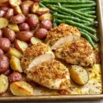 Parmesan Crusted Chicken Sheet Pan Dinner