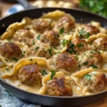 Pierogi and Meatball Skillet