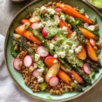 Roasted Spring Vegetable and Crispy Farro Salad