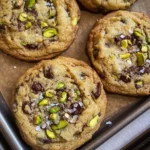 Salted Pistachio Dark Chocolate Chip Cookies