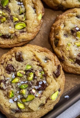 Salted Pistachio Dark Chocolate Chip Cookies