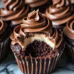 Swirled Chocolate Cupcakes with Creamy Chocolate Filling