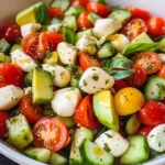 Tomato Cucumber Mozzarella Salad (VIDEO)