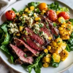 Balsamic Steak Gorgonzola Salad with Grilled Corn