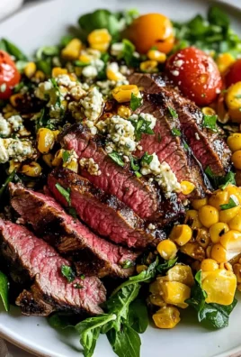 Balsamic Steak Gorgonzola Salad with Grilled Corn