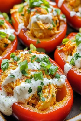 Buffalo Chicken Stuffed Peppers - Dairy Free & Low Carb