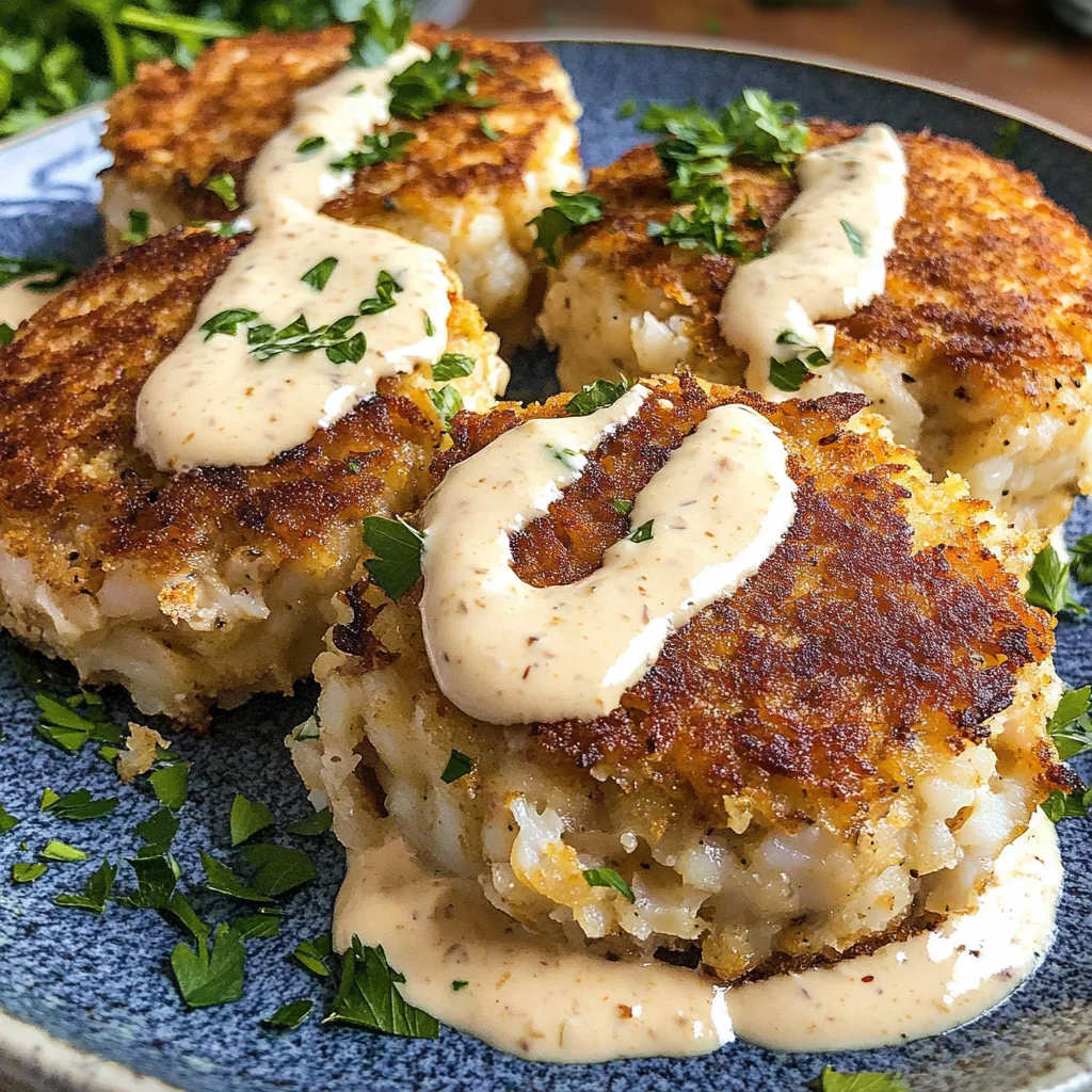 Crab Cakes Recipe with Creamy Crab Cake Sauce